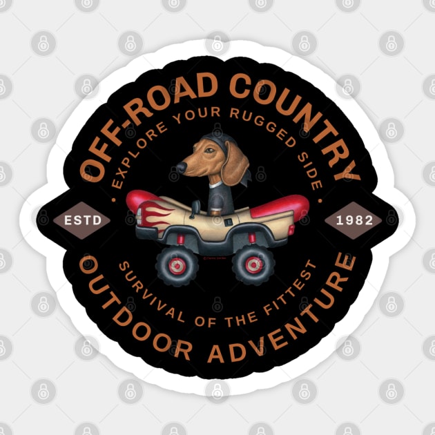 Dachshund Off-Road Adventure Sticker by Danny Gordon Art